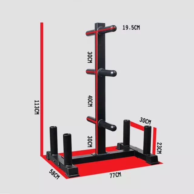 Weights and barbell rack